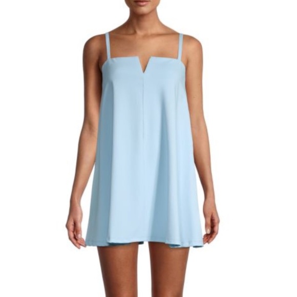 Susana Monaco Dresses & Skirts - NWT Susana Monaco Split Neck Mini Dress Blue